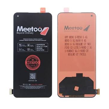 MEETOO LCD TS  RENO 5 4G / RENO 6 4G BLACK NON FINGERPRINT