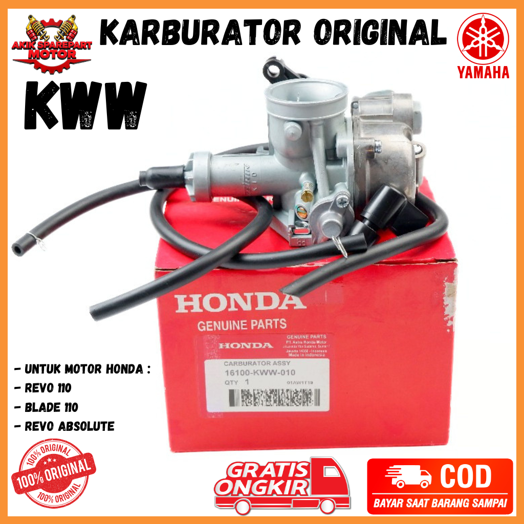 KARBURATOR ORIGINAL STANDART MOTOR HONDA REVO 110   Kode Part : 16100-KWW-010