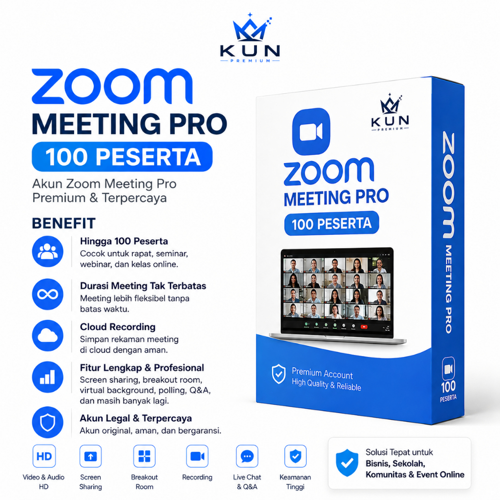 Zoom Meeting Anti Disabled Murah Harian 100 Peserta Garansi