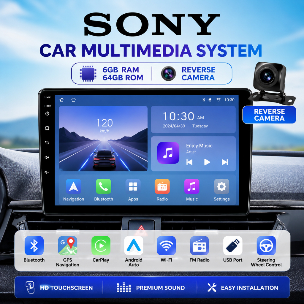 Sony Android Car Player 9/10 Inch 6GB+64GB MP5 Player Support CarPlay Android Auto Free Kamera Mundu