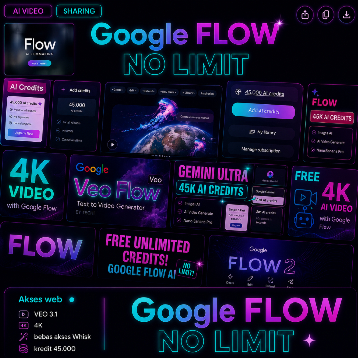 GEMINI AI ULTRA | VEO 3.1 FLOW & WHISK 45K (BERGARANSI)