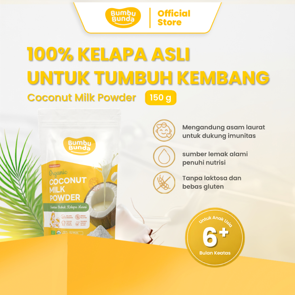 Bumbu Bunda Santan Bubuk MPASI 150gr - Kelapa Bubuk Organik Coconut Milk Powder Lemak Alami BB Boost