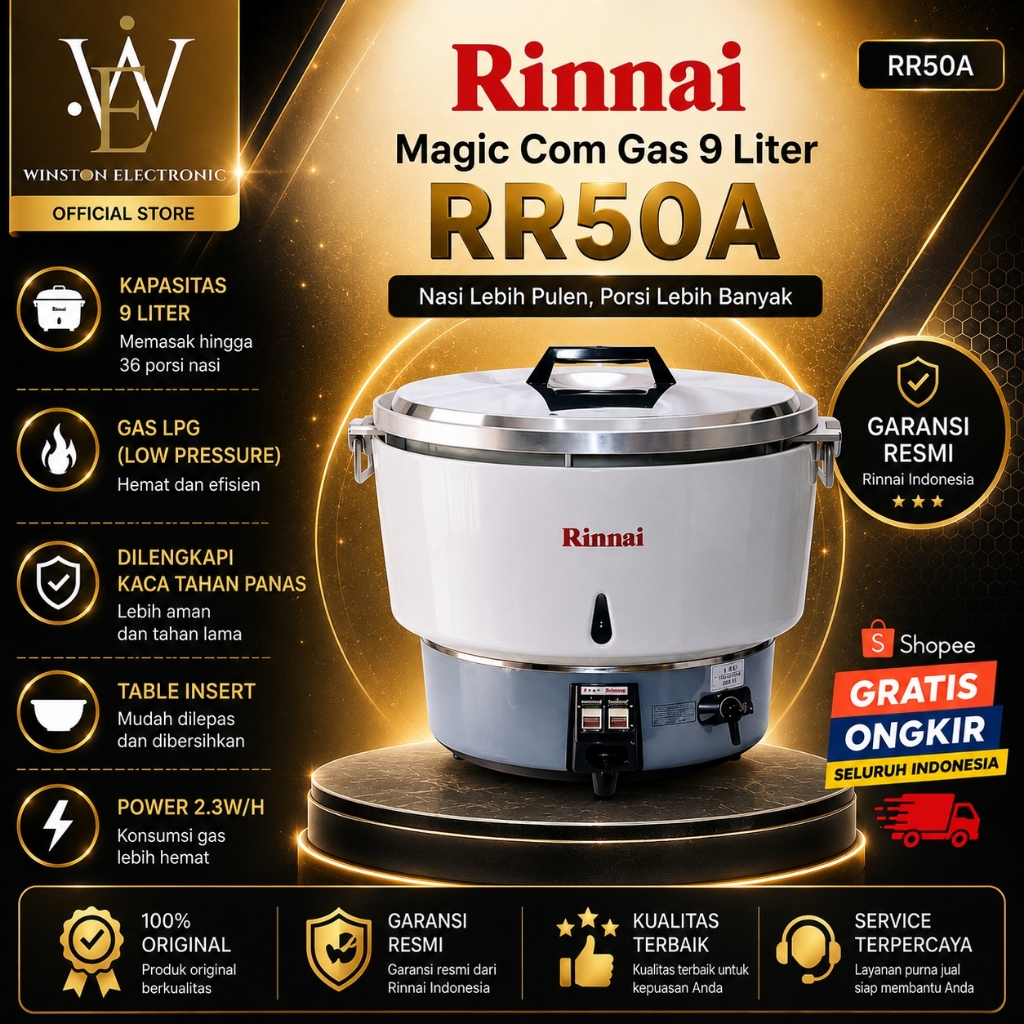 MAGIC COM GAS RINNAI RR50A 9L/RR50A/RR50A/RR50A/RR50A/RR50A/RR50A/ RINNAI ORIGINAL BERGARANSI RESMI