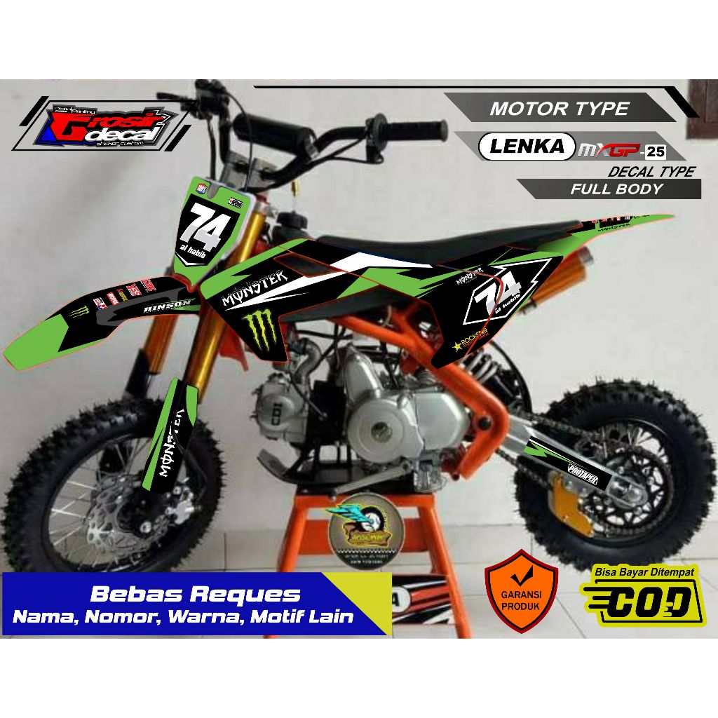 Stiker Striping Mini Trail LENKA 110cc / CRZ 110cc / ZUUMAV 110cc / MINI MOTOR 110cc / TAO MOTOR 110