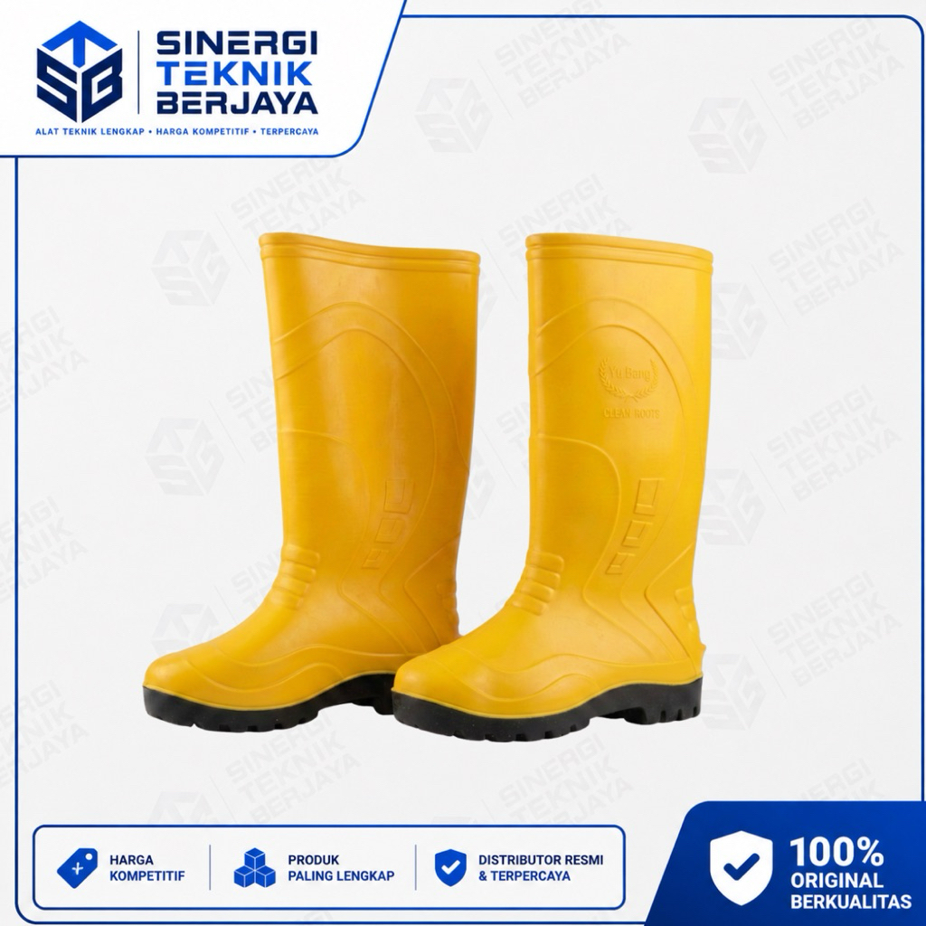 Yu Bang Sepatu Boot Safety PVC Kuning | Sepatu Boots Kerja Anti Air