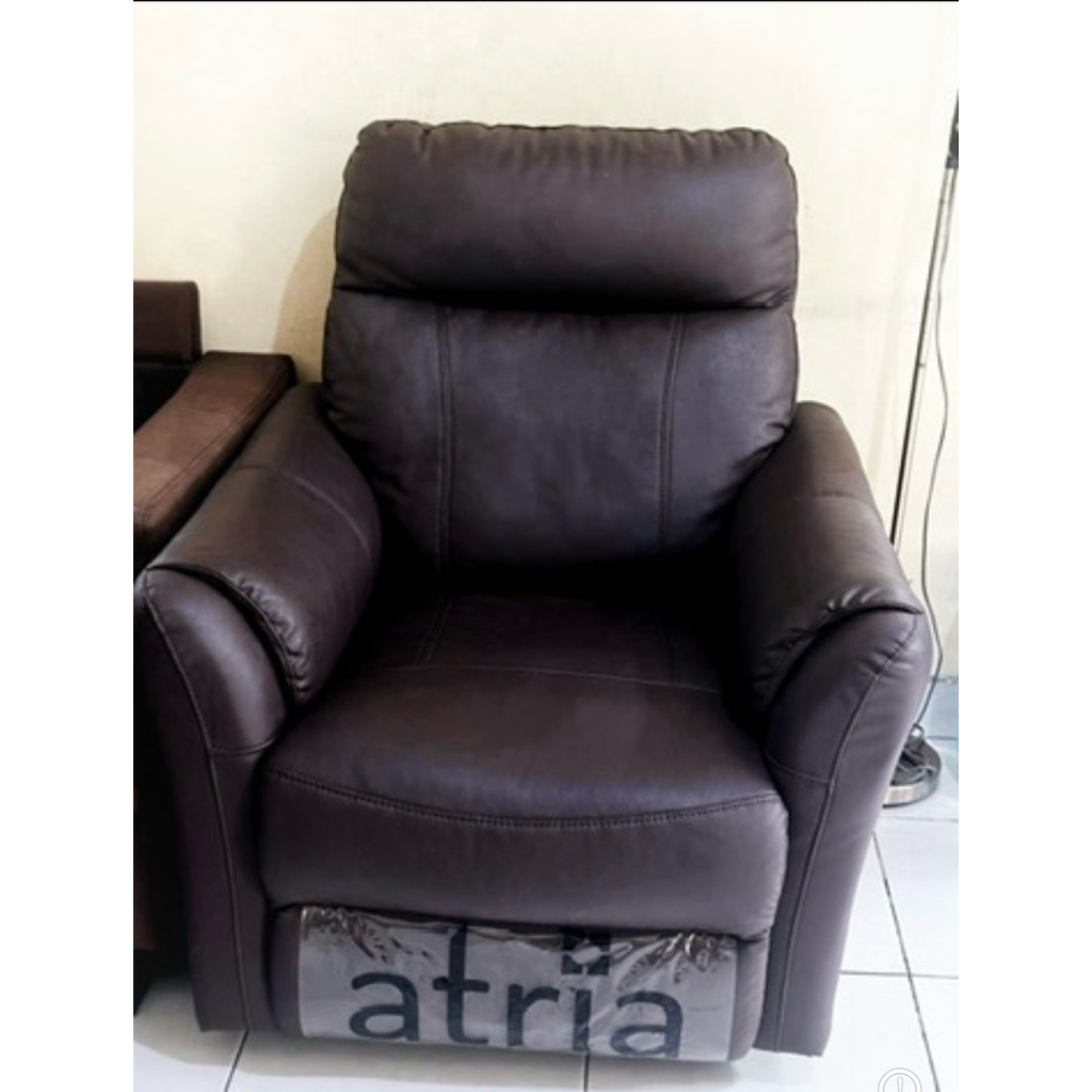 Atria Sofa Recliner Goyang Sofa Santai 1 Seater Brwon - Preloved