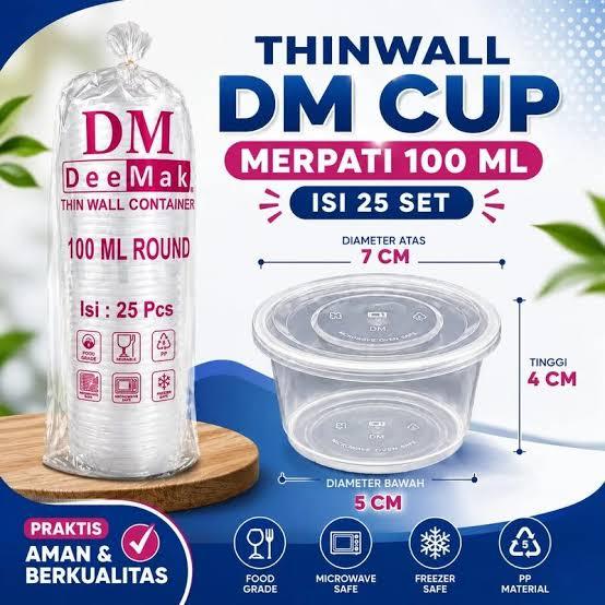 [25 BJ] DM THINWALL MERPATI 150 DAN 100ML ANTI TUMPAH MERK DM Thinwall Dm Cup Merpati 100ml Anti Tum