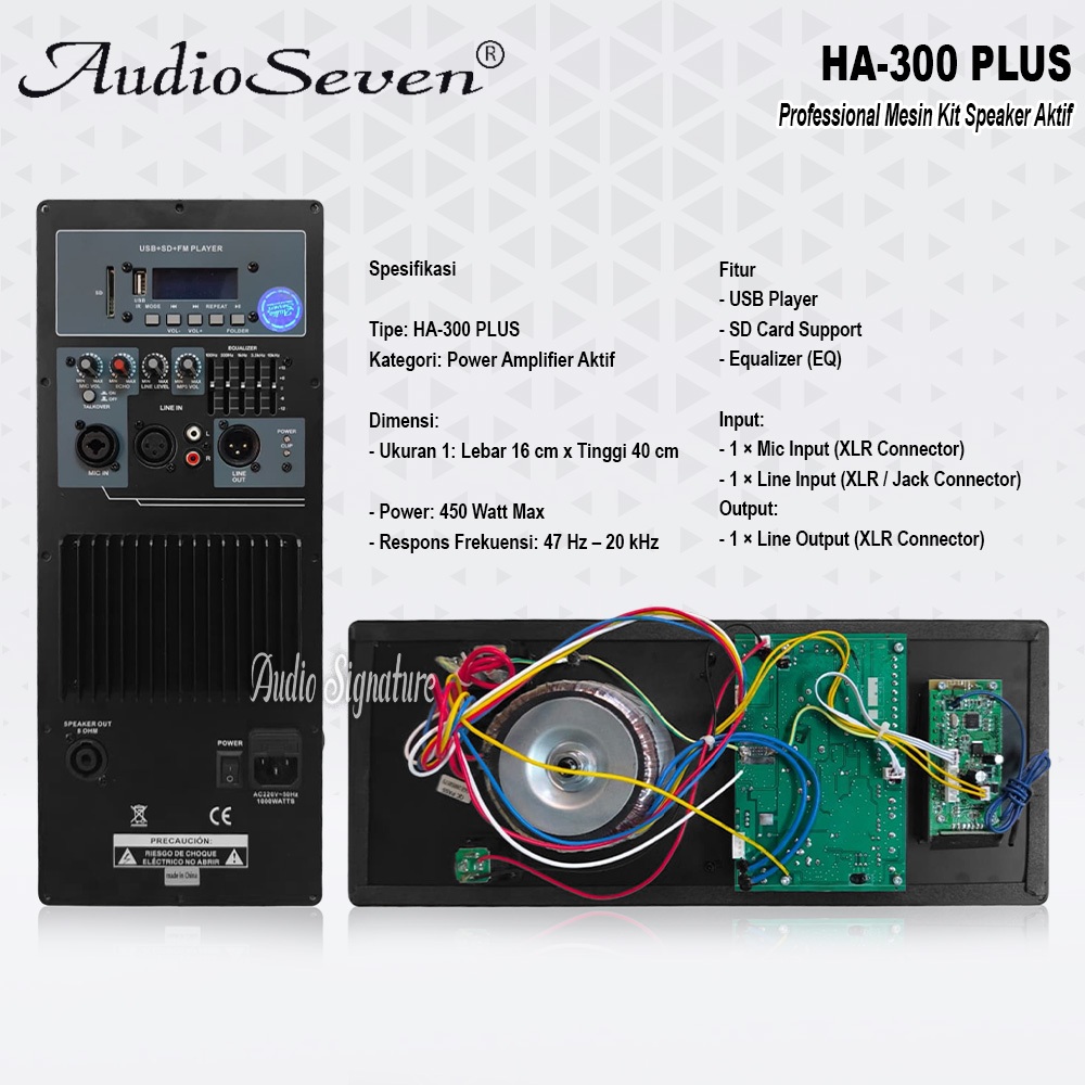 Mesin Kit Speaker Aktif AUDIO SEVEN HA 300PLUS | HA 300 PLUS | HA300PLUS Original