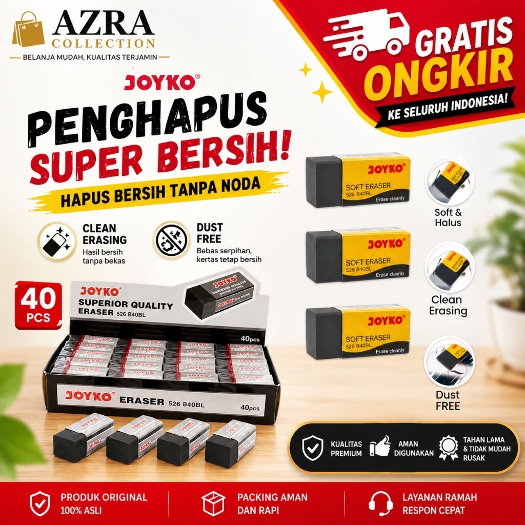 Penghapus joyko 1pack isi 40pcs