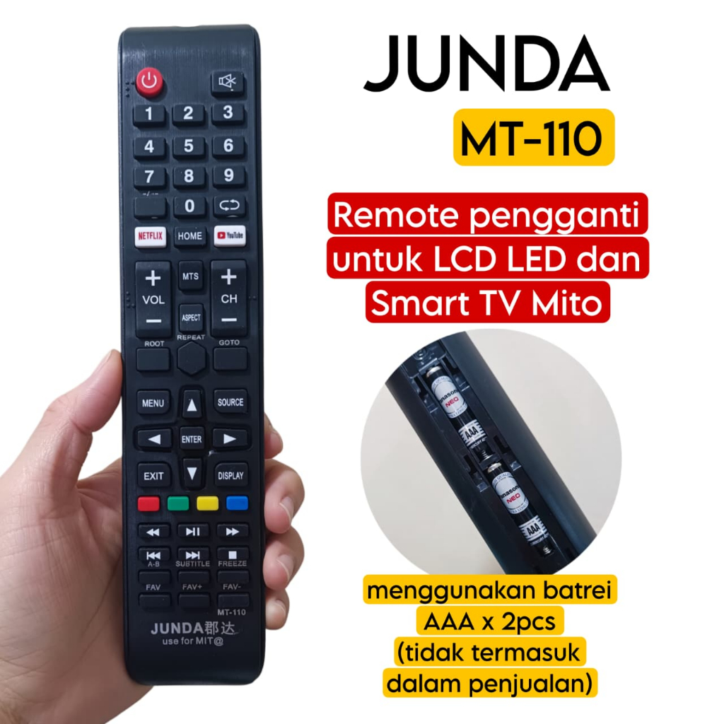 REMOTE MULTI UNIVERSAL LED SMART TV MITO JUNDA MT 110