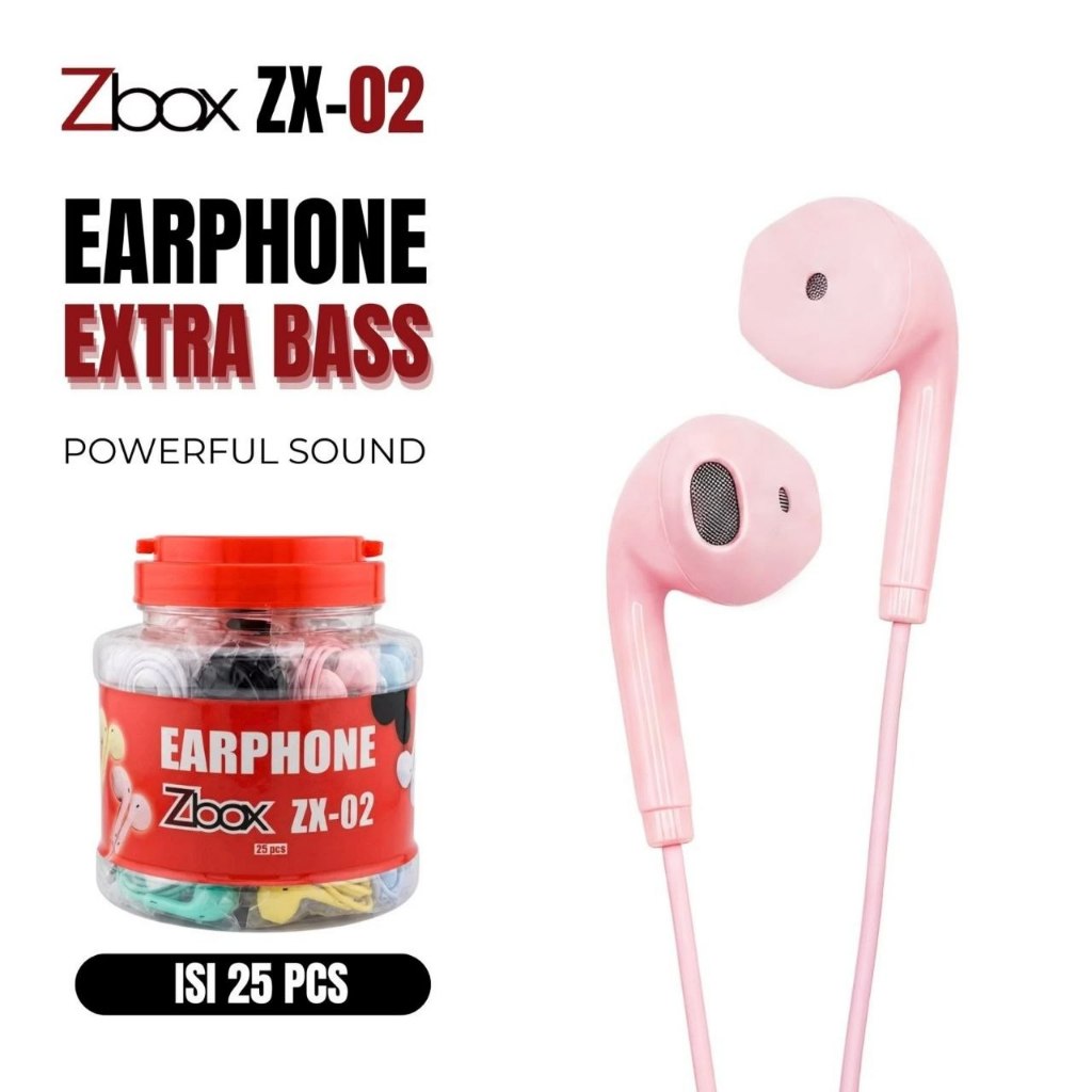 HEADSET TOPLES ZBOX ZX-02 (TOPLES 25PCS) | HEADSET MURAH | SUPERBASS | HANDSFREE KABEL | TERLARIS
