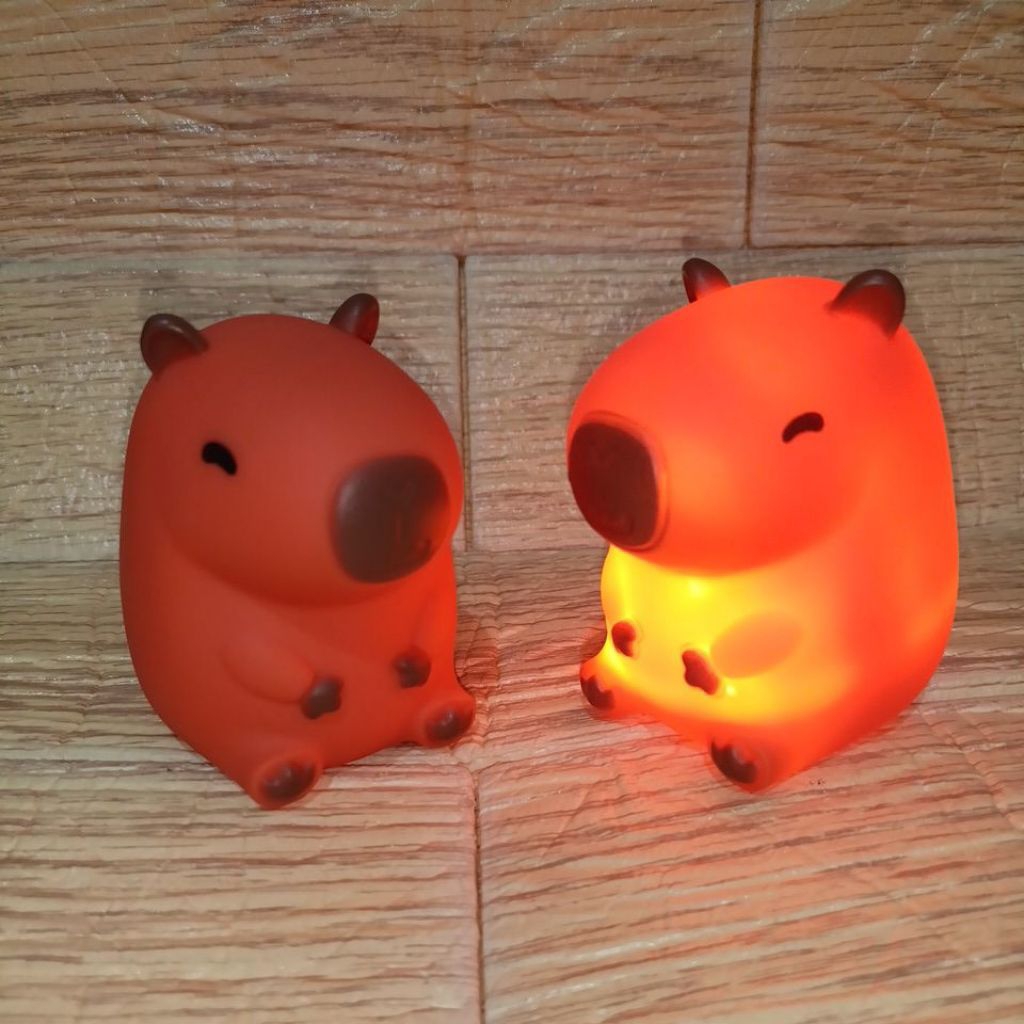 lampu tidur capybara hias karakter lucu kapibara kartun lampu LED hias LED light night lamp topper k