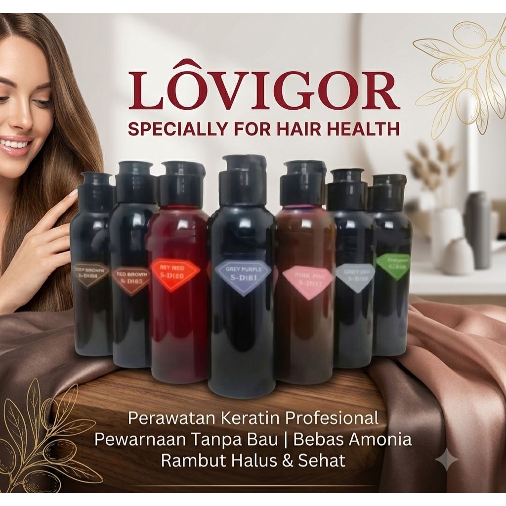 Lovigor Intense Colors Shampo Silver / Liwenyan Shampoo Purple untuk memperbaiki keratin rambut Pewa