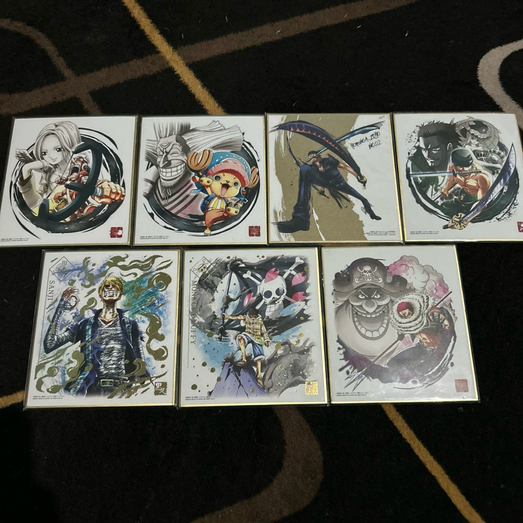 Official merch Shikishi bandai one piece 7 pcs