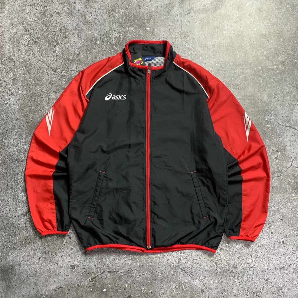 Asics Windbreaker Jacket Red Black