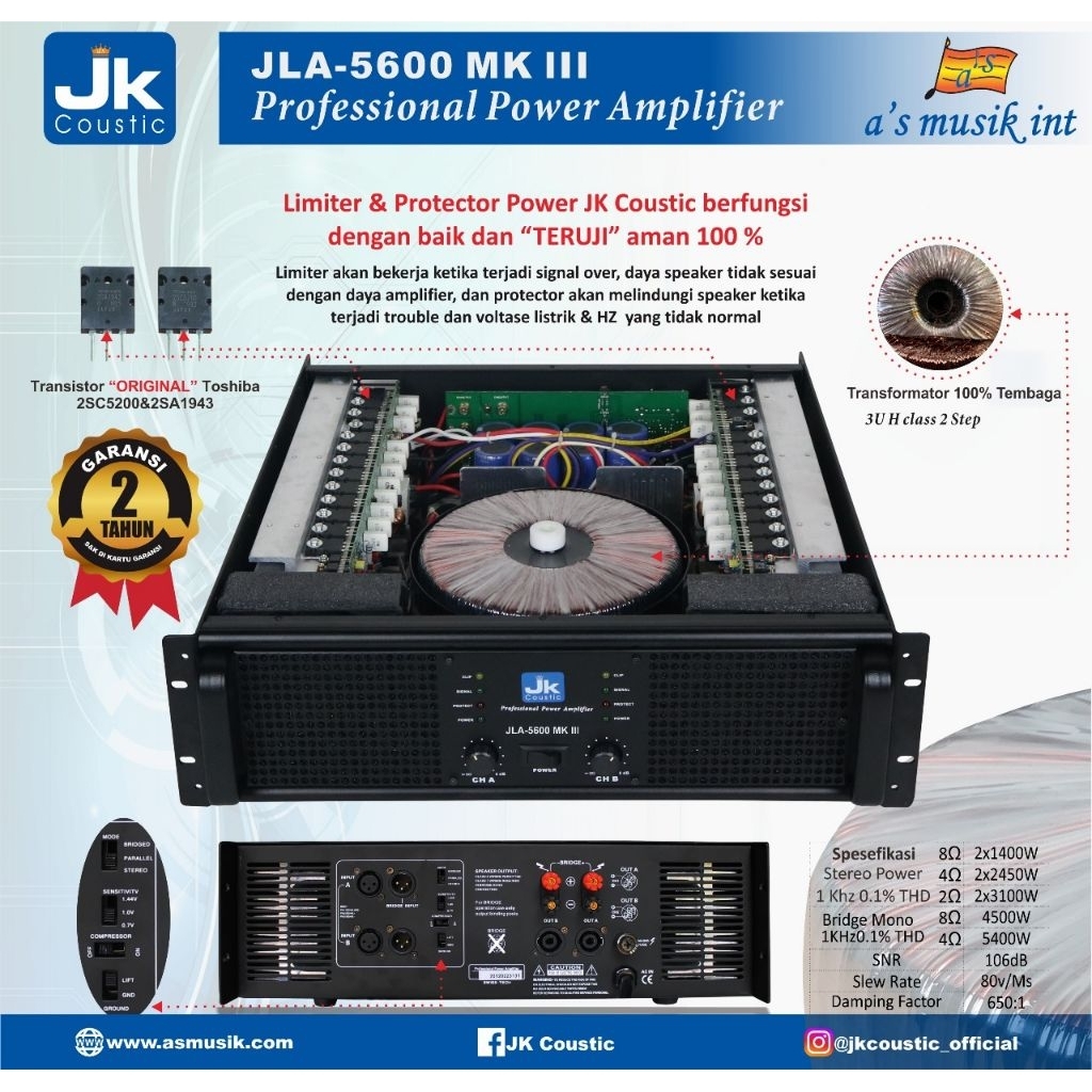 POWER JK COUSTIK JLA 5600 MK III/ Power Jk Coustik Jla 5600 Mk III/ power jk coustik jla mk III
