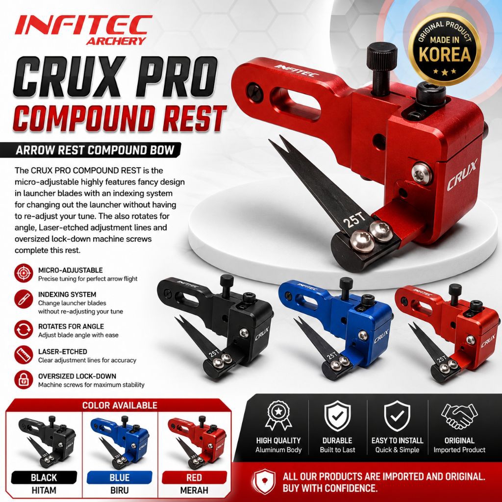 INFITEC CRUX PRO Compound Arrow Rest - Micro Adjustable Arrow Rest Compound Bow - Aksesoris Olahraga