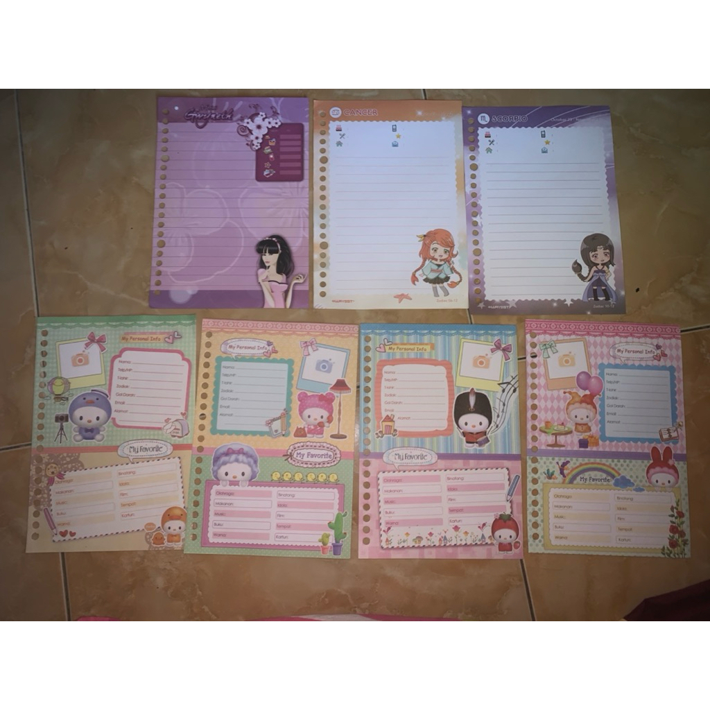 [ HARGA PERLEMBAR - MINIMAL ORDER 5 LEMBAR - VOLUME 1 ] RANDOM KARTUN ISI BINDER NON HARVEST LOOSE L