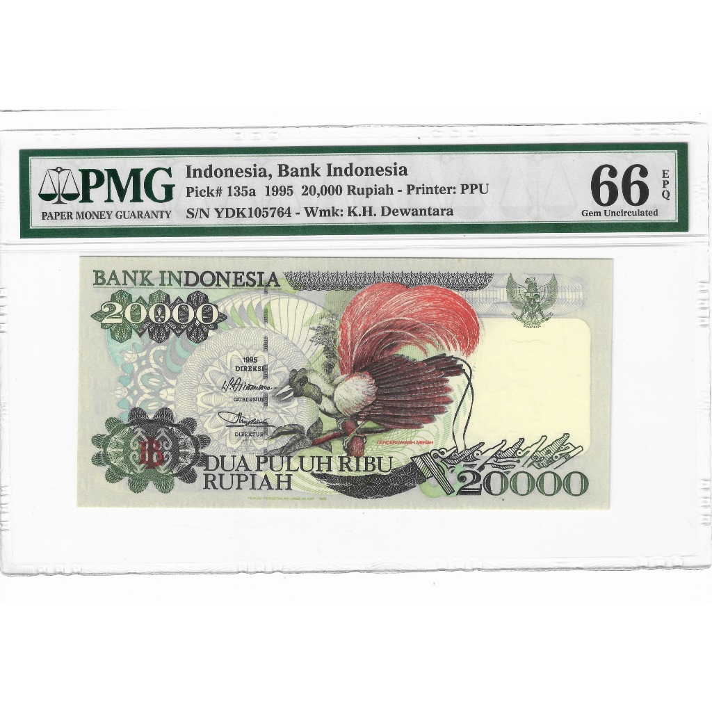 Uang PMG 20000 Rupiah Cendrawasih Cengkeh Tahun 1995