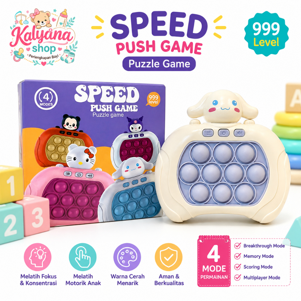 Pop It Push Bubble Mainan Anak | Push Bubble Game Popit Squishy | Mainan Edukasi Sensorik