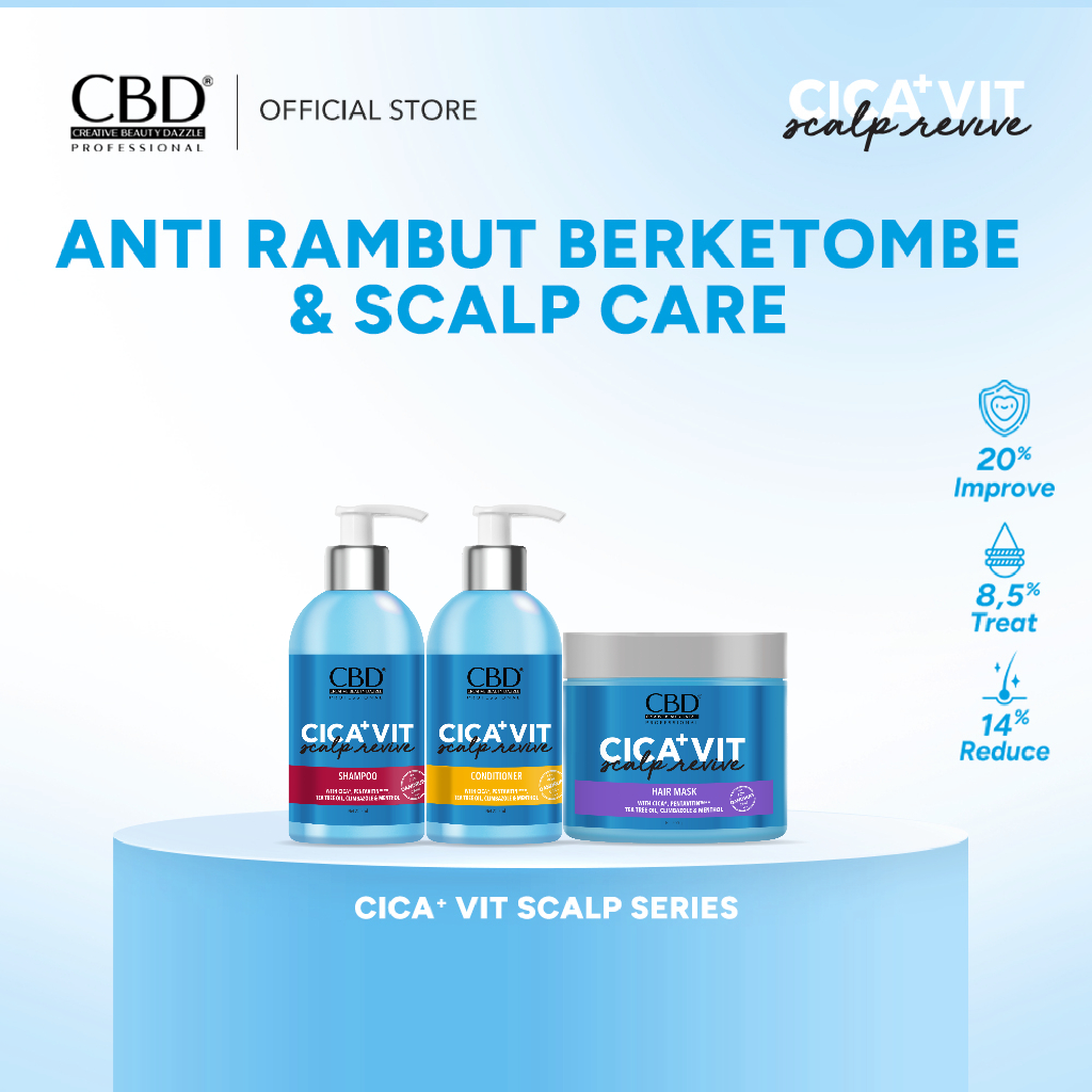 CBD Cica+ Vit Scalp Revive Shampoo / Conditioner / Hair Mask for Anti Ketombe/Dandruff | Scalp Care | Haircare
