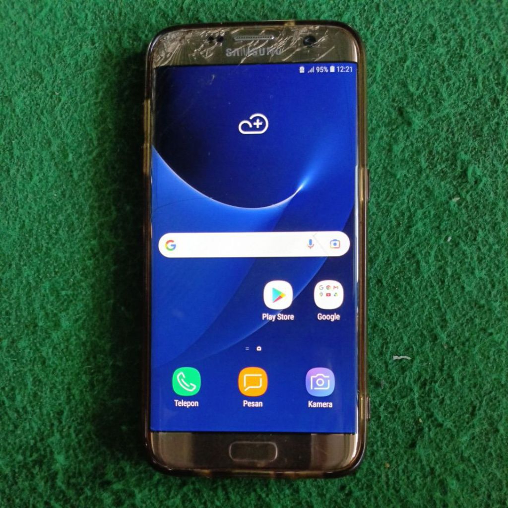 lcd samsung s7 EDGE minus sentuhan retak no shadow dll aman banget sidik jari aman volume aman semua