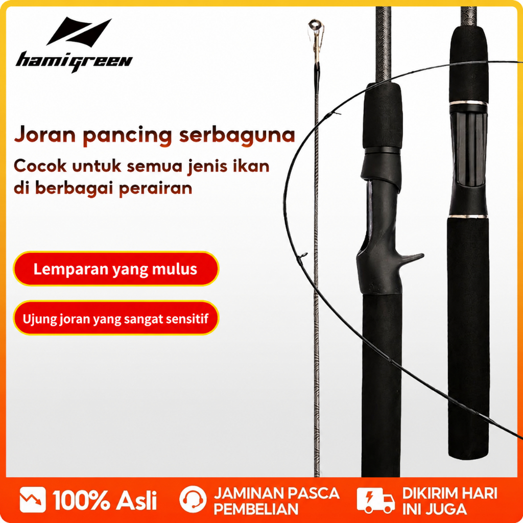 Hamigreen Joran Pancing Spinning Fishing Rod Casting Fishing Rod Baitcasting Rod joran pancat karbon
