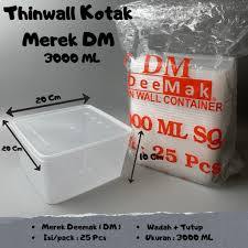 [ecer] thinwall merk dm square sq 3000 Thinwall 3000 ML Square Isi 25pcs DM / Thinwall 3000ml