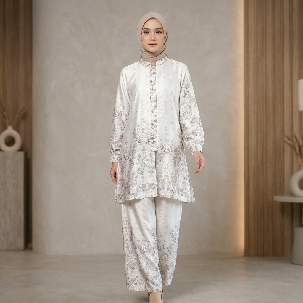 Casual Muslim Set Nadia One Set Tunik Panjang Celana Kulot By Yayoe Hijab