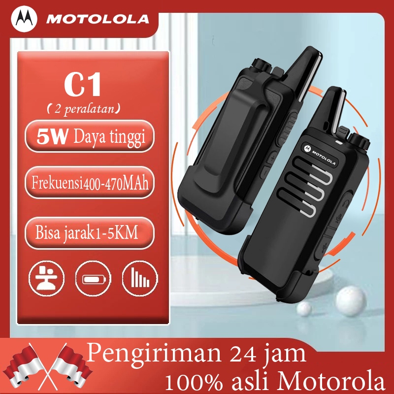 MOTOLOLA C1 Walkie Talkie mini 5W VOX Portabel Radio 9800MAH BateraiHandy Talky Walky Jarak Jauh / H