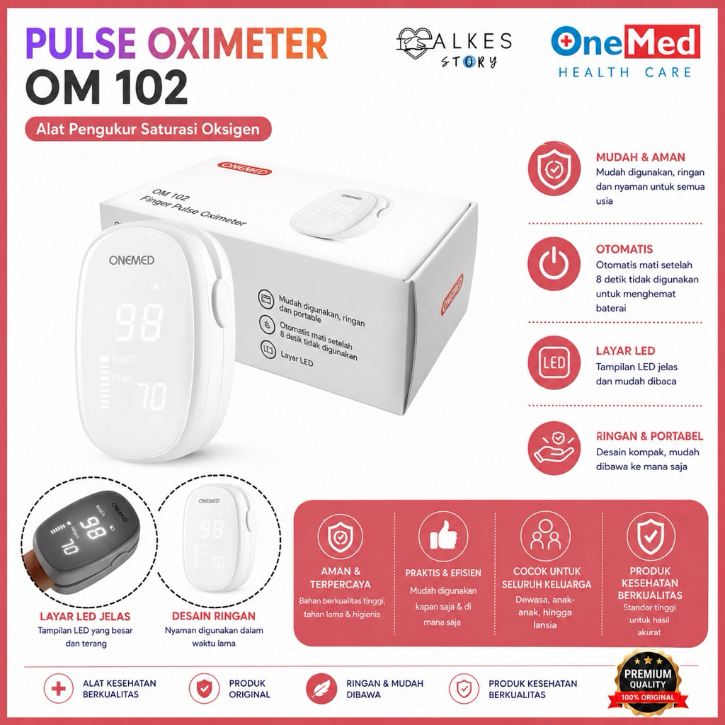 ONEMED-ALKESSTORY Oximeter/Fingertrip Pulse Oximeter OM102