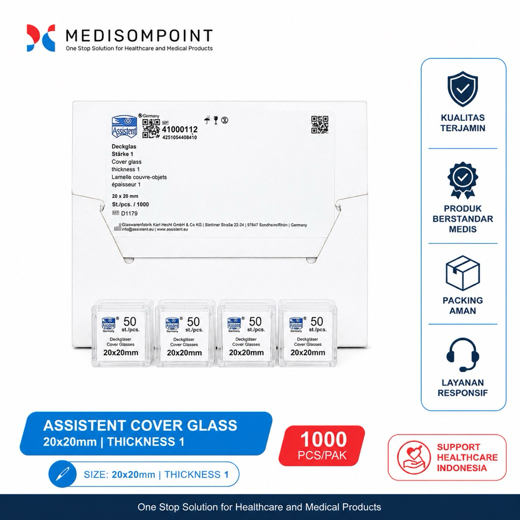 Assistant Cover Glass 20x20 isi 50 pcs