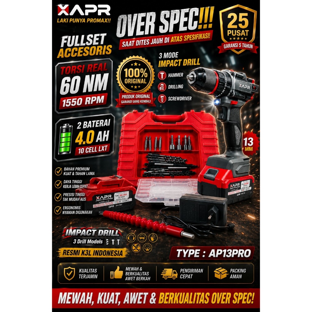 APR RAJA BOR BATERAI TYPE AP13PRO,AP34+,AP85+,AP17+,AP24+,AP21+,AP12+,AP13PROMAX 2 BATERAI