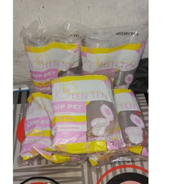 Cup Tutup sambung 70ml 1 pack isi 50 pcs | Cup pudding 70ml anti bocor | Cup 70ml tenten