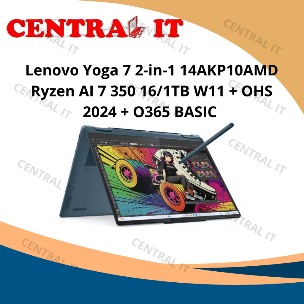 Lenovo Yoga 7 14AKP10 (83JR009UID)  laptop convertible (2-in-1) premium bertenaga AI dengan prosesor