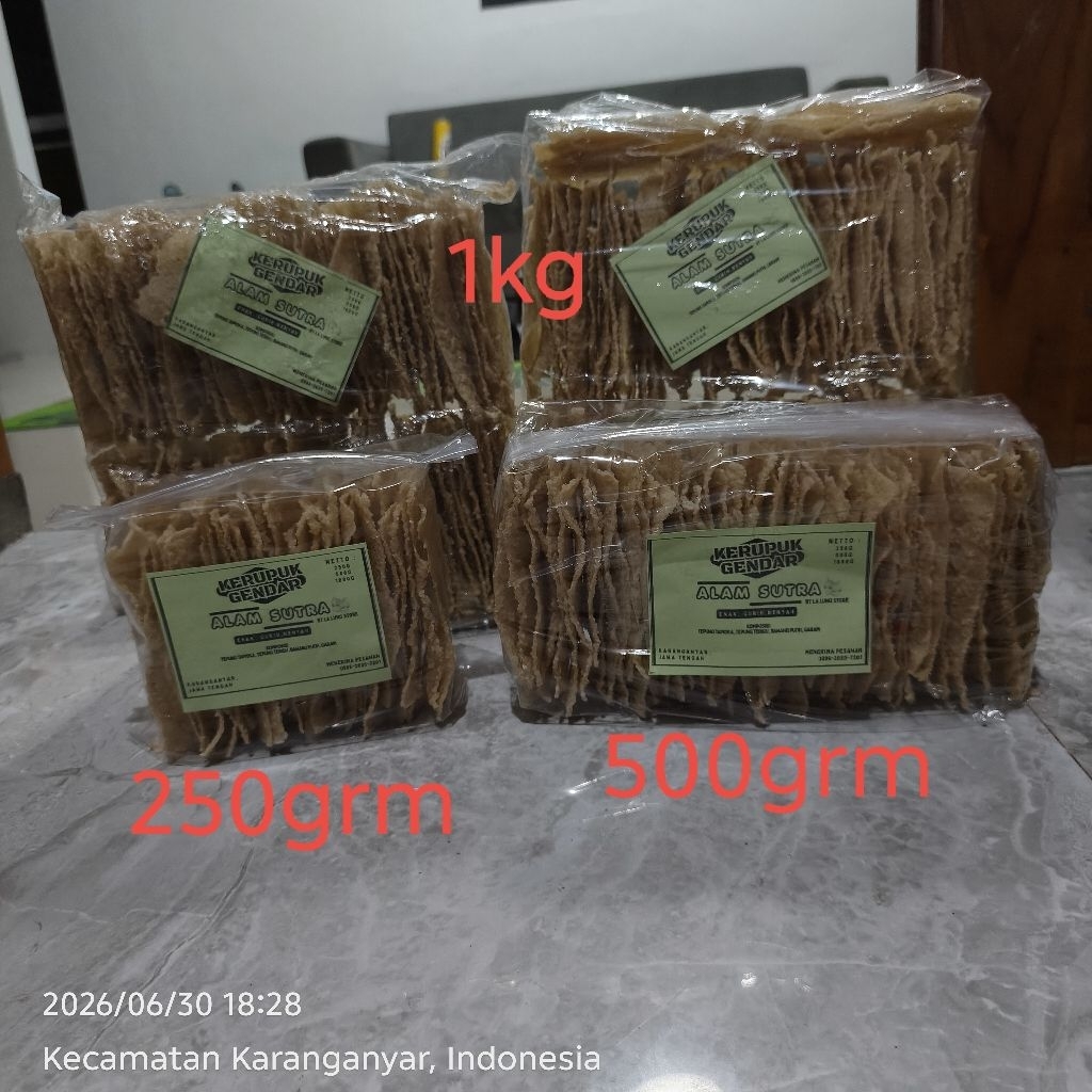 Kerupuk Gendar Mentah 1 Kg Gurih Renyah Tanpa Pengawet | Kerupuk Mentah Siap Goreng | Cocok untuk Ba