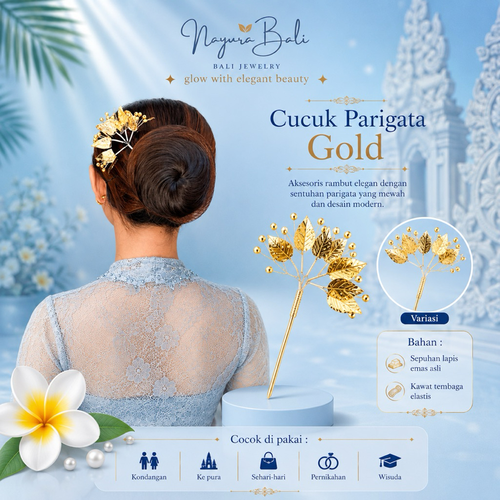 NAYURA BALI / Cucuk Parigata Sari Mutiara / Cucuk Hairdo / Aksesoris Hairdo / Aksesoris Bali / Cucuk