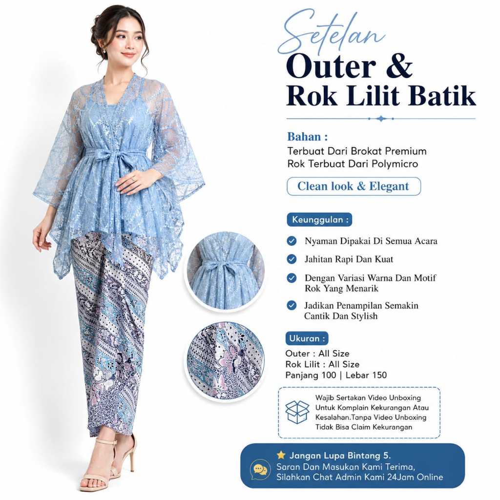 Baju Kondangan Wanita Kekinian Remaja Hijab Non Hijab One Set Kebaya Modern Wisuda Tunangan Lamaran
