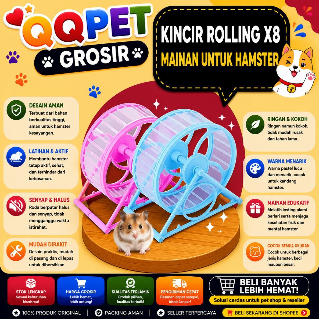 KINCIR ROLLING X8 MAINAN HAMSTER