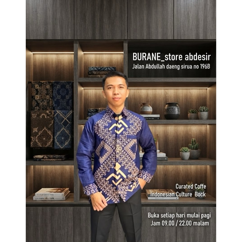 kemeja batik lontara has makassar lontara bugis