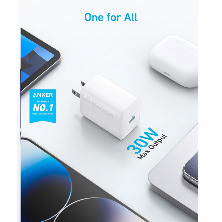 ANKER B2640 312 Charger 30W USB C Fast Charging Adapter Foldable Travel Charger Laptop Phone Tablet