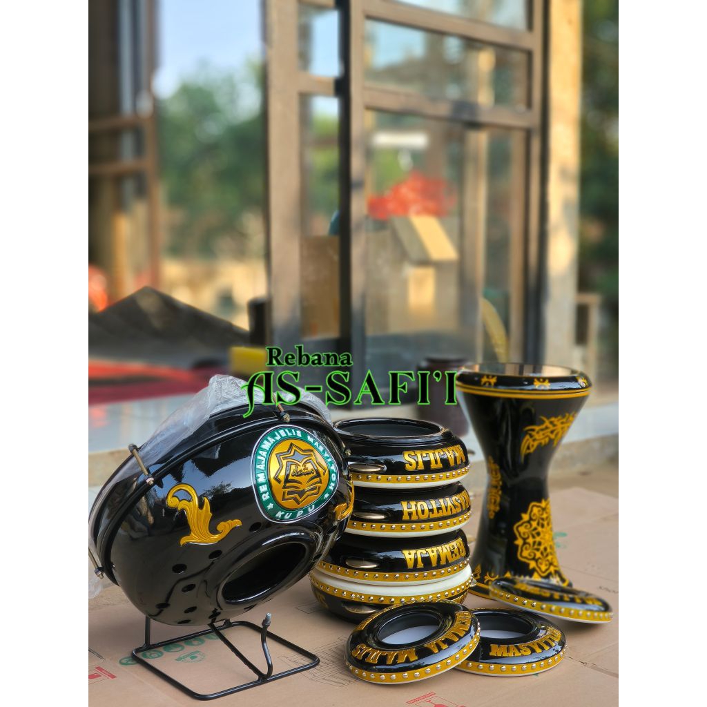 alat rebana/alat hadroh/satu set alat rebana/satu set alat rebana ukiran