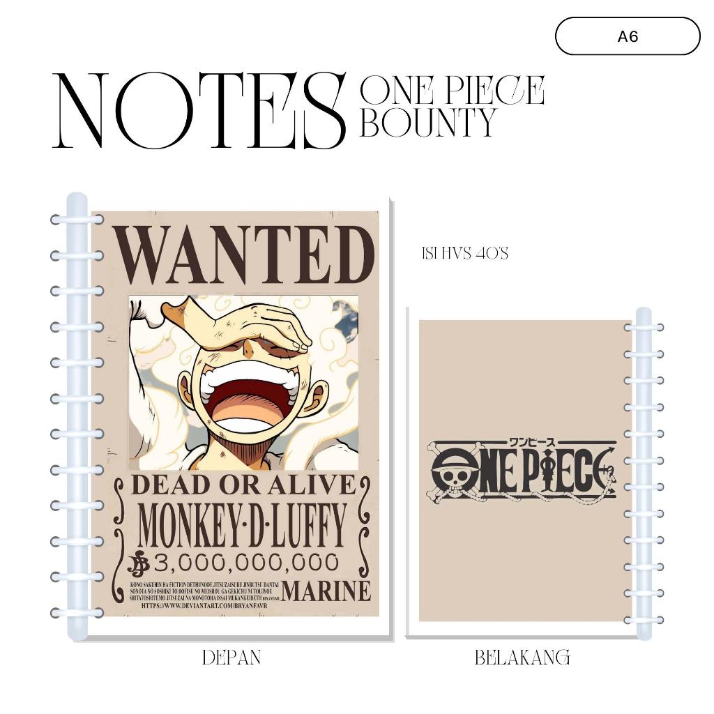 A6 NOTES ONE PIECE BOUNTY BUKU NOTE NOTEBOOK IDOL ANIME UNOFFICIAL BUGGY CHOPPER MIHAWK FRANKY USOPP