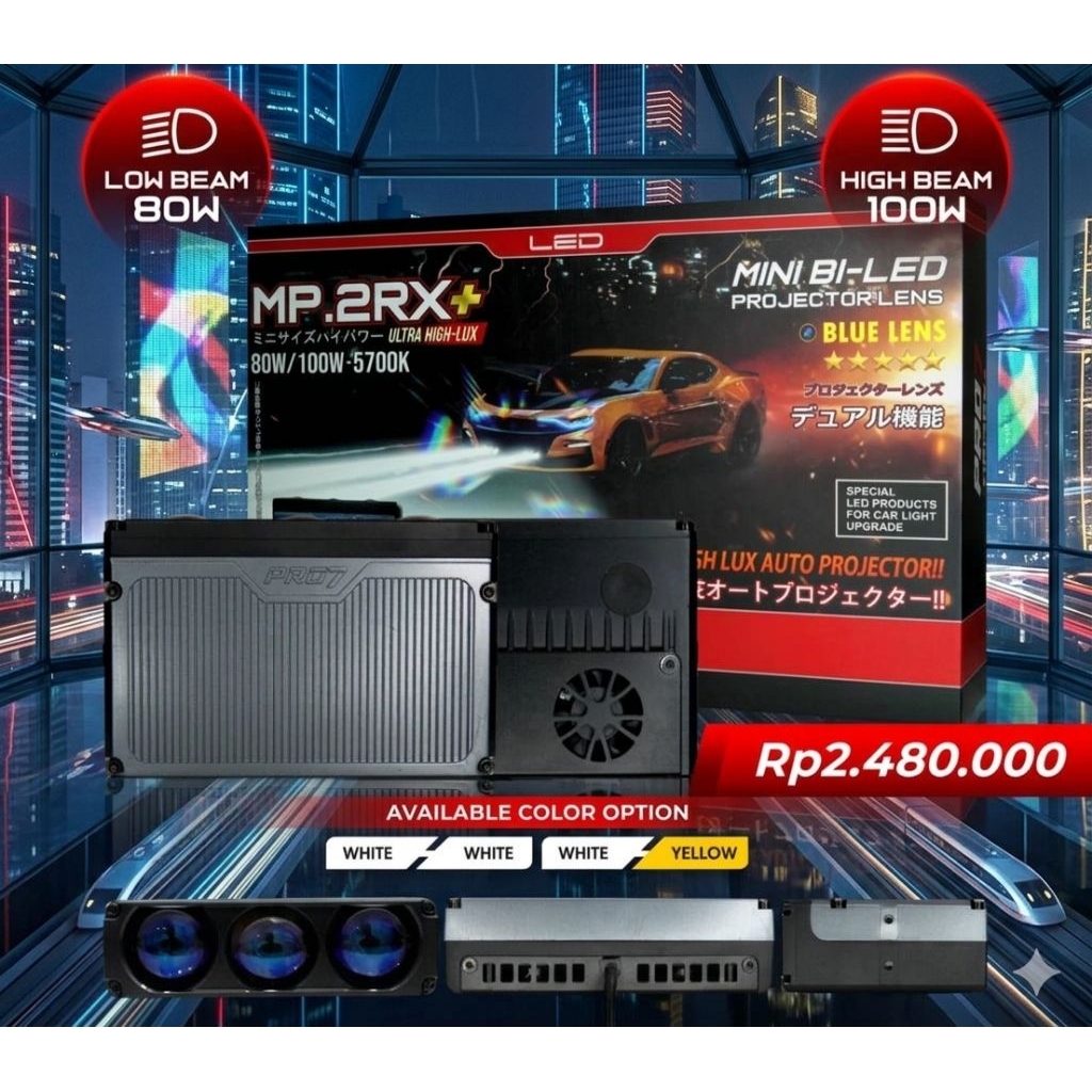Lampu Tembak Mini Projie 3 mata PRO7. MP.2RX+