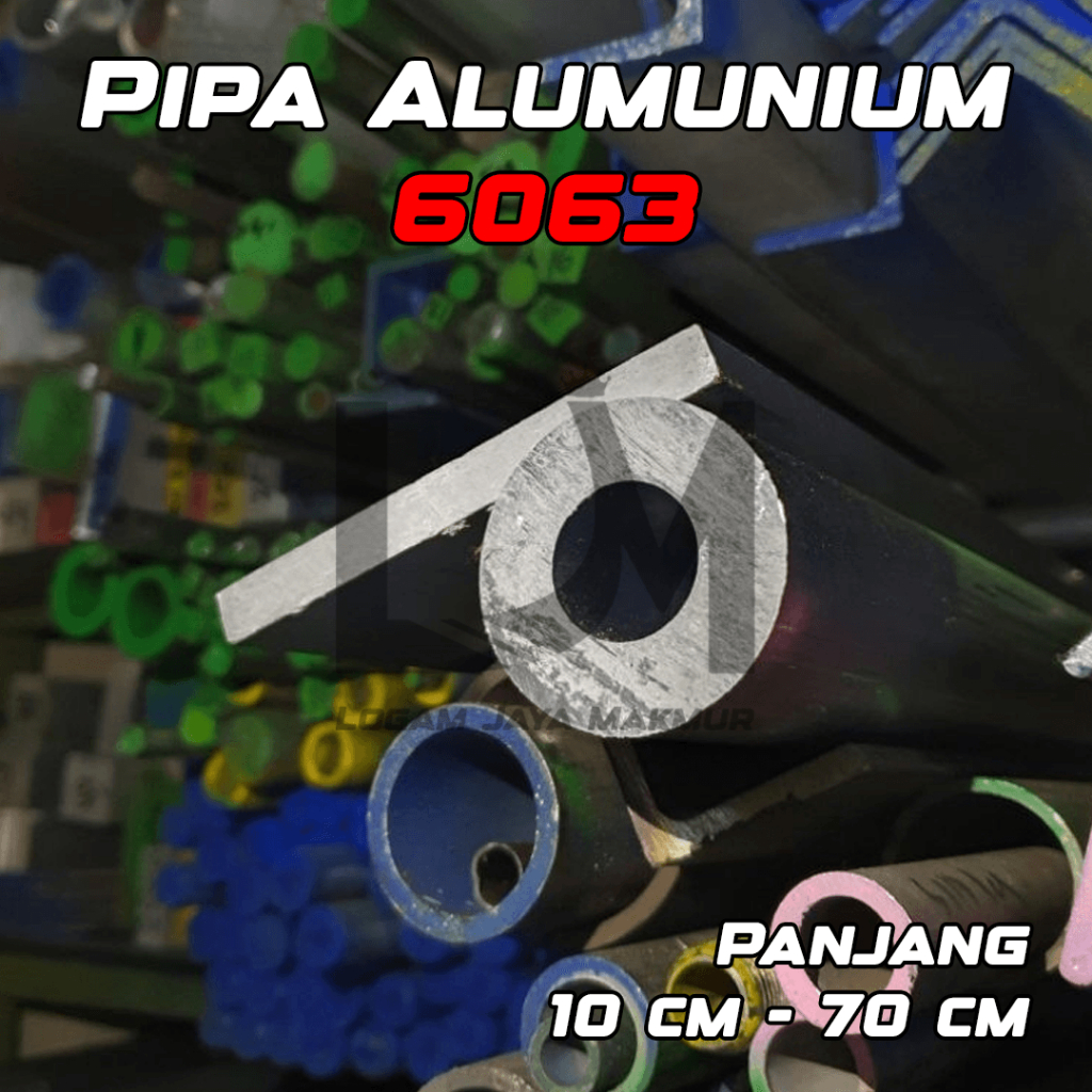 Pipa Alumunium / Aluminium 6063 OD 48 mm x ID 22.6 mm Tebal 12.7 mm Harga panjang per 10 cm • 15 cm 