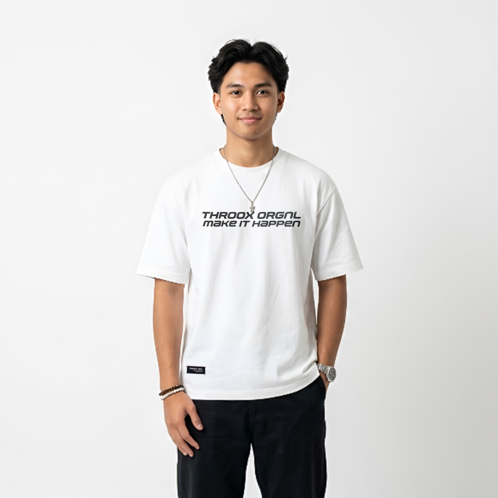 Throox Kaos Pendek || Tauri White T-Shirt