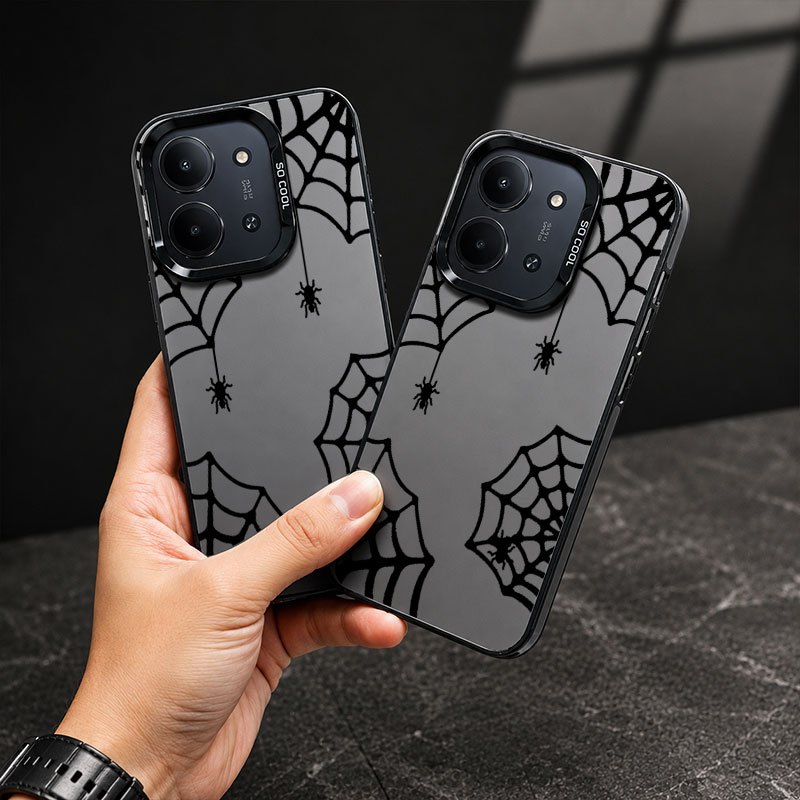 Softcase IMD Black Motif Laba Laba Minimalis Premium Pelindung HP Compatibel For Redmi Note 5pro 7 1
