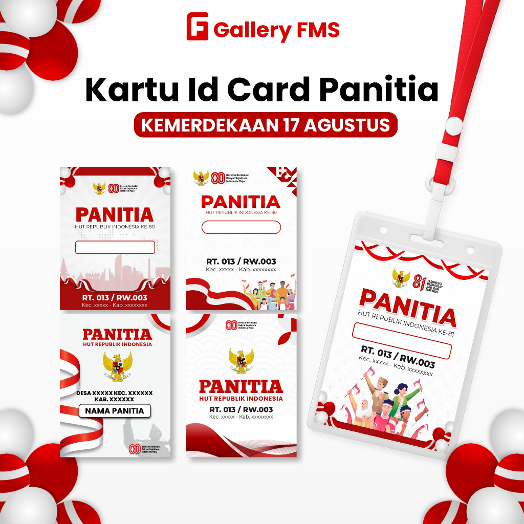 Id Card Panitia 17 Agustus - Name Tag Panitia 17 Agustus Custom - Kartu Panitia 17 Agustus