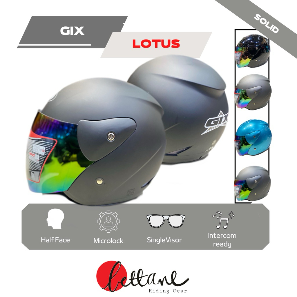 GIX LOTUS SOLID - Helm Half Face| GIX | GIX Motif | Helm Gix | Gix ORI | Helm Murah