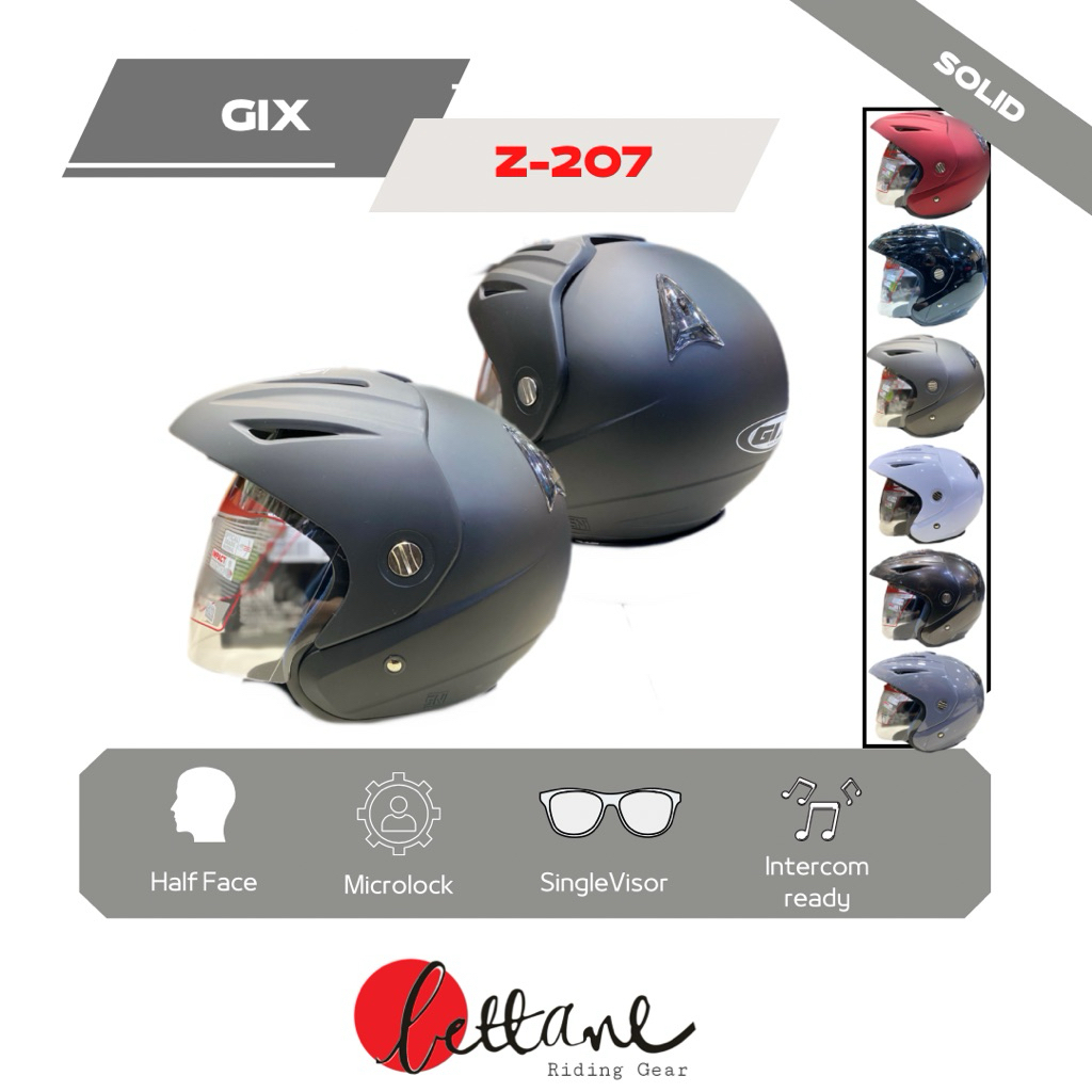Helm half face GIX Z-207 solid